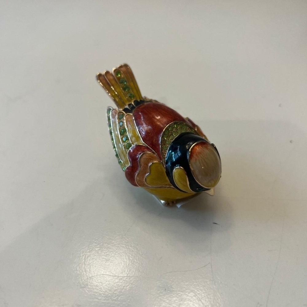 Bejeweled Small Sparrow Bird Trinket Box